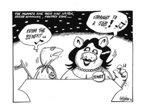 Hubbard, James, 1949- :The Muppets sing their Kiwi written, Oscar winning, fantasy song..... 28 February 2012
