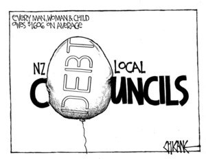 Winter, Mark 1958- :NZ local councils debt - every man, woman & child owes $1606 on average. 12 March 2012