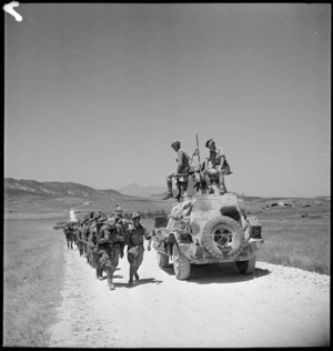 Line of prisoners on the road after the Axis collapse in Tunisia - Photograph taken by M D Elias