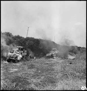 Destroyed Italian armoured cars, Tunisia - Photograph taken by M D Elias