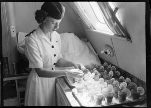 Galley on the Tasman Empire Airways Ltd Short Solent flying boat, Sydney to Auckland flight