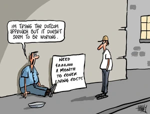 Hawkey, Allan Charles, 1941- :"I'm trying the Dotcom approach but it doesn't seem to be working." 2 March 2012