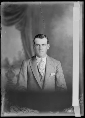 Studio portrait of an unidentified man, possibly Christchurch district