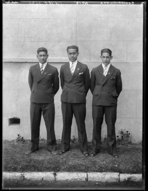 Senior class members of the Maori Agricultural College, Hastings, Hawke's Bay dressed in suits and school ties