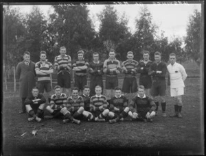 Hastings rugby team at the Maori Agricultural College, July 1929, Hastings, Hawke's Bay