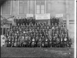 Group portrait at the Hastings Central School Jubilee, 1875-1935