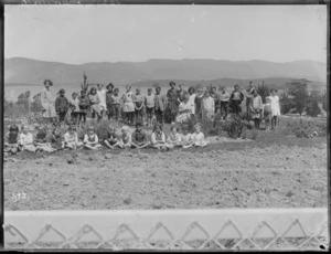 Students and teacher class portrait, Poukawa, Hastings