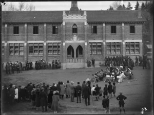 Powhiri (official welcoming ceremony) at Te Aute College, Waipawa District