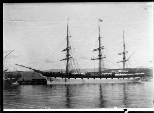 The ship Zealandia at the Railway Wharf, Wellington