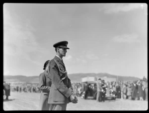 Flight Lieutenant MJB Cole, DFC aide-de-camp to the Governor-General, at RNZAC Pageant, Dunedin