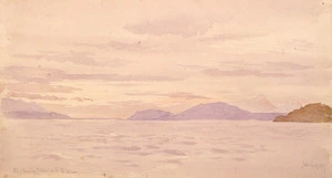 Gully, John, 1819-1888 :Bit of evening colour on L. Te Anau 1887