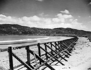 Tank defences, Lyall Bay beach, Wellington