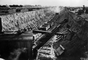 Construction of the railway deviation, Palmerston North district