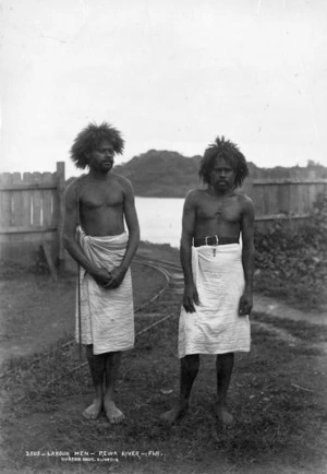 Labour men, Rewa River, Fiji