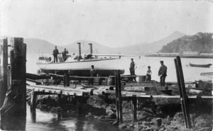 Photograph of a Spar torpedo boat at Port Chalmers