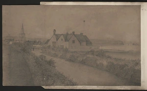 [Scrivener, Henry Ambrose] b 1842 :Church and church school. St Gerrans. Cornwall. 1875.