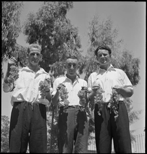 Patients holding grapes at 3 NZ General Hospital, Beirut, Lebanon - Photograph taken by M D Elias