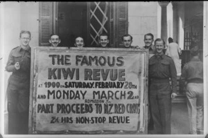 Large sign advertsing the Kiwi Revue at Alexandria - Photograph taken by Private Habgood