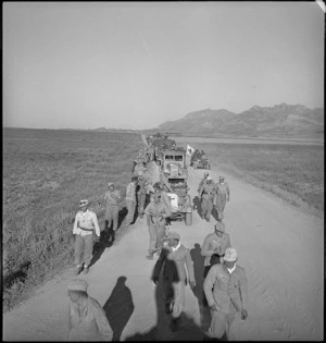 German medical unit surrendering in Tunisia, World War II - Photograph taken by M D Elias