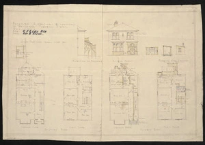 Architect unknown :Proposed alterations and additions to residence, Turnbull Street, Wellington, for M. J. Casey and M[..] H. Peare. [n.d.]