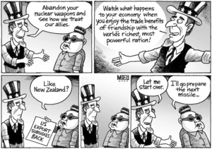 "Abandon your nuclear weapons and see how we treat our allies ..." "Like New Zealand?" "Let me start over." "I'll go prepare the next missile..." 27 May 2009