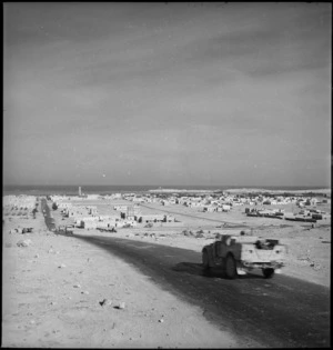 Road into Mersa Matruh during pursuit of Axis forces, Egypt - Photograph taken by M D Elias
