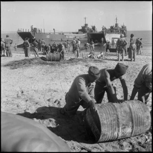 Unloading water and general supplies at Sollum, Egypt - Photograph taken by W A Whitlock