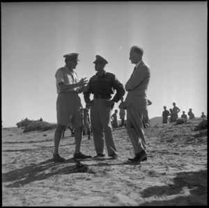 General Freyberg with General Alexander and Lord Moyne at Sollum, Egypt - Photograph taken by W A Whitlock