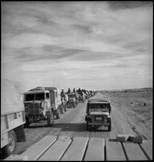 Another convoy moving out of Sollum, Egypt, World War II - Photograph taken by W A Whitlock