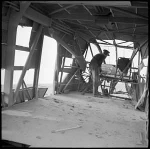 View showing the space available inside a German troop carrying glider, Libya - Photograph taken by H Paton