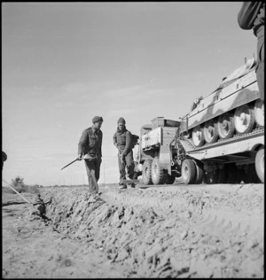 New Zealand engineers searching for mines in Tripolitania, Libya - Photograph taken by H Paton