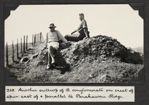 Outcrop of Reikorangi conglomerate on spur east of Parakawau Ridge