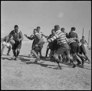 Troops training for NZ Divisional Rugby Team, Western Desert