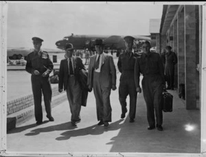 New Zealand Minister of Defence Frederick Jones leaving the airport in Egypt - Photograph taken by S Wemyss