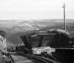 Coal being transported on the Denniston Incline