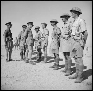 General Auchinleck talking with NZ officers on the parade in the Western Desert