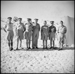 General Auchinleck with members of his staff and senior NZ officers in the Western Desert