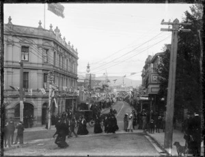 Scene including Manners Street, Wellington, during the the visit of the Duke and Duchess of Cornwall and York
