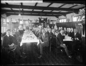 Men associated with the Wanganui business Economic - Photograph taken by Frank James Denton