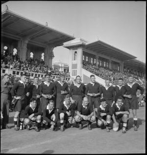 NZ players before the NZEF v Rest of Egypt rugby match at Alexandria, Egypt - Photograph taken by M D Elias