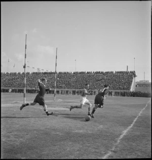 Waddick after touching down in the NZEF v Rest of Egypt rugby match at Alexandria, Egypt - Photograph taken by M D Elias