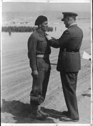 Presentation of Military Medal to Trooper P R Blunden - Photograph taken by R J Abbott