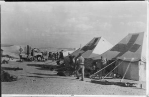 Activity at a NZ casualty clearing station in the Alamein position, Egypt, World War II - Photograph taken by Major S L Wilson