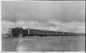 Diesel drawn ambulance train operated by NZ engineers, World War II - Photograph taken by Major D A Clarke