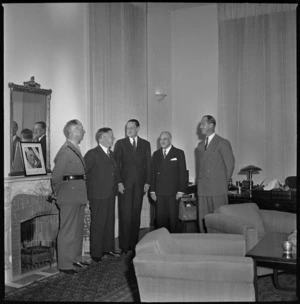 New Zealand Minister of Defence, Hon Frederick Jones, visits the American Ambassador in Egypt - Photograph taken by S Wemyss