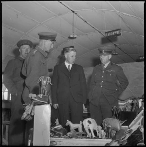New Zealand Defence Minister, Hon Frederick Jones, visits Occupational Therapy Ward at 2 NZGH, Egypt - Photograph taken by S Wemyss