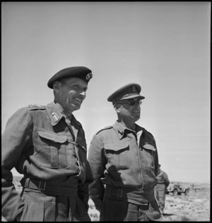 General Bernard Montgomery and Brigadier William Gentry in Tunisia, World War II - Photograph taken by H Paton
