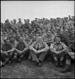 New Zealand's Minister of Defence, Frederick Jones, with a group of RMT drivers in Tunisia - Photograph taken by M D Elias