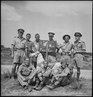 Personnel of the 1st New Zealand Mule Pack Company, Tunisia - Photograph taken by M D Elias