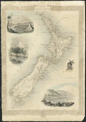 Rapkin, John, fl 1845-1852 :New Zealand [map]. Drawn and engraved by J. Rapkin; illustrations by H. Warren & engraved by J.B. Allen.